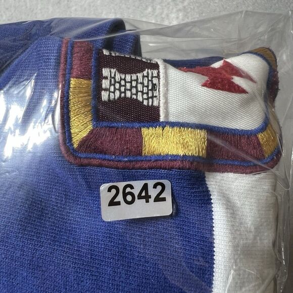 Polo Ralph Lauren Rugby Shirt Men's Medium White/ Blue Striped Long Sleeve RARE - Picture 12 of 12